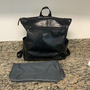 Freshly picked ebony croc minimal diaper bag